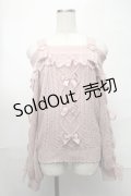 LIZ LISA / レースアップスリーブオフショルニット  ピンク S-25-08-26-024-LO-TO-HR-ZS