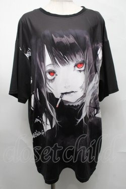 画像1: NieR Clothing / 転写Tシャツ  黒 S-25-08-26-031-PU-TS-HR-ZS