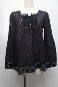 axes femme / 鍵編みニット  黒 S-25-08-26-035-AX-TO-HR-ZS