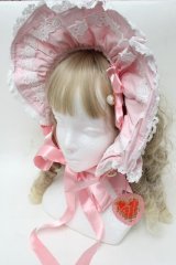 BABY,THE STARS SHINE BRIGHT / Rose Lace Rococoボンネット  ピンク S-25-08-26-005-BA-AC-AS-ZS