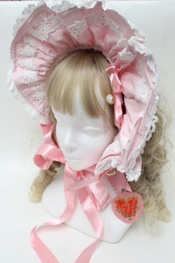 画像1: BABY,THE STARS SHINE BRIGHT / Rose Lace Rococoボンネット  ピンク S-25-08-26-005-BA-AC-AS-ZS