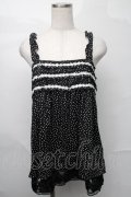 axes femme /  ドットキャミソール  黒ｘ白 S-25-08-27-037-AX-TO-ET-ZS