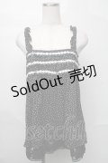 axes femme /  ドットキャミソール  黒ｘ白 S-25-08-27-037-AX-TO-ET-ZS