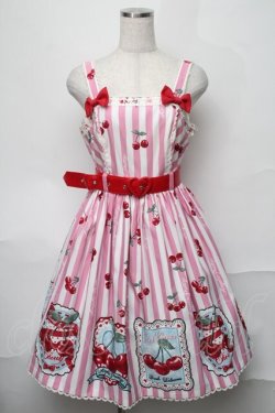 画像1: Angelic Pretty / Cherry Stampジャンパースカート  ピンク S-25-08-27-047-AP-OP-HR-ZS