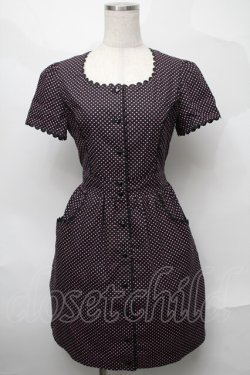 画像1: MILK / ドットワンピース  黒ｘピンク S-25-08-27-056-ML-OP-AS-ZS
