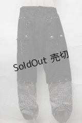 ALGONQUINS / ギンガム切替サルエルパンツ  黒 S-25-08-27-060-AL-PA-HR-ZS