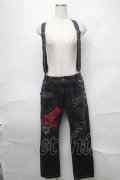 ALGONQUINS / サス付きワッペンデニムパンツ  グレー S-25-08-27-061-AL-PA-HR-ZS