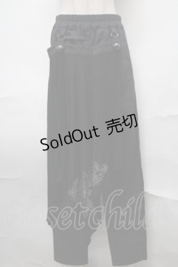 画像1: ALGONQUINS / フラップ付きパンツ  黒 S-25-08-27-063-AL-PA-HR-ZS