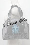ALGONQUINS / 刺繍クロスバッグ  黒Ｘ青 S-25-08-27-006-AL-BG-HR-ZS