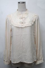 axes femme kawaii / チャイナシフォンブラウス M オフ S-25-08-27-024-AX-TO-AS-ZS