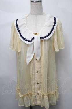 画像1: axes femme / Aラインセーラーブラウス M イエロー S-25-08-27-027-AX-BL-SZ-ZS