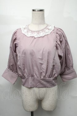 画像1: axes femme POETIQUE / 綿タッチボリューム袖ブラウス  ピンク S-25-08-27-029-AX-BL-AS-ZS