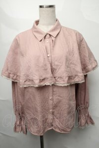 axes femme / ジャカードケープブラウス  ピンク S-25-08-27-031-AX-BL-AS-ZS