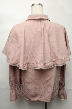 画像2: axes femme / ジャカードケープブラウス  ピンク S-25-08-27-031-AX-BL-AS-ZS