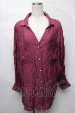 画像1: axes femme / シアー素材シャツ M ワイン S-25-08-27-033-AX-BL-SZ-ZT522 (1)