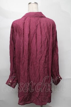 画像2: axes femme / シアー素材シャツ M ワイン S-25-08-27-033-AX-BL-SZ-ZS