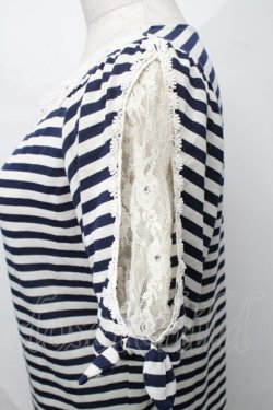 画像3: axes femme / トップス  紺ｘオフ S-25-08-27-035-AX-TO-AS-ZS