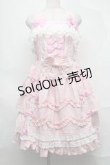 AND ROMEO / さくらんぼジャンパースカート  ピンク S-25-08-28-045-LO-OP-HR-ZT281