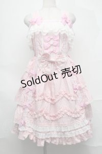 AND ROMEO / さくらんぼジャンパースカート  ピンク S-25-08-28-045-LO-OP-HR-ZT281