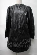 NieR Clothing / フェイクレザーワンピース  黒 S-25-08-28-047-PU-OP-HR-ZS