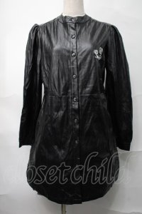 NieR Clothing / フェイクレザーワンピース  黒 S-25-08-28-047-PU-OP-HR-ZY