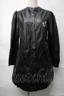 画像1: NieR Clothing / フェイクレザーワンピース  黒 S-25-08-28-047-PU-OP-HR-ZS