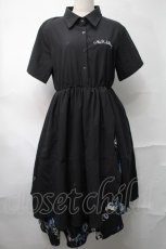画像1: NieR CLOTHING / プリントレイヤードワンピース  黒ｘ青 S-25-08-28-049-PU-OP-HR-ZT258 (1)
