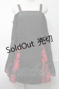 NieR Clothing / チャイナ服風オフショルワンピース  黒ｘ赤 S-25-08-28-050-PU-OP-HR-ZY