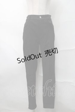 画像1: NieR / ストライプスキニーパンツ  黒 S-25-08-28-054-EL-PA-HR-ZT266