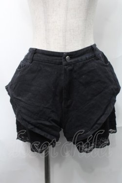 画像1: NieR Clothing / レース切替パンツ  黒 S-25-08-28-055-PU-PA-HR-ZS