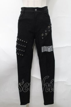 画像1: NieR Clothing / スキニーパンツ  黒 S-25-08-28-057-PU-PA-HR-ZS
