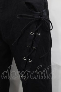 画像4: NieR Clothing / 編み上げスキニーパンツ  黒 S-25-08-28-060-PU-PA-HR-ZS