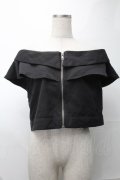 NieR Clothing / オフショルZIPトップス  黒 S-25-08-28-007-PU-TO-HR-ZS