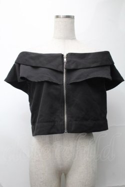 画像1: NieR Clothing / オフショルZIPトップス  黒 S-25-08-28-007-PU-TO-HR-ZS