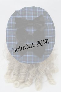 axes femme kawaii / タータンチェックベレー帽  ブルー S-25-08-28-1005-AX-AC-HR-ZS
