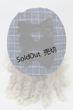 画像1: axes femme kawaii / タータンチェックベレー帽  ブルー S-25-08-28-1005-AX-AC-HR-ZS