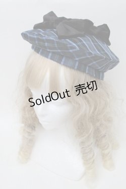画像2: axes femme kawaii / タータンチェックベレー帽  ブルー S-25-08-28-1005-AX-AC-HR-ZS