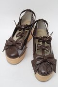 axes femme kawaii / トリプルリボンシューズ L ブラウン S-25-08-28-1007-AX-SH-HR-ZS