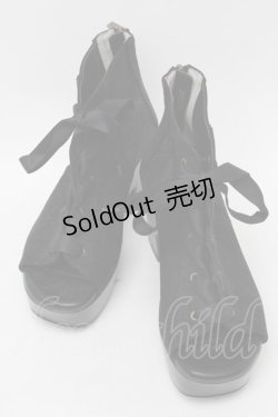 画像1: axes femme / レースアップブーサン L 黒 S-25-08-28-1008-AX-SH-AS-ZS