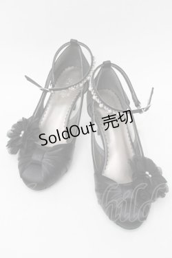 画像1: axes femme / お花コサージュPTパンプス M 黒 S-25-08-28-1009-AX-SH-AS-ZS