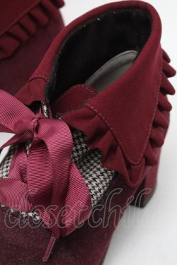 画像4: axes femme / 襟風折り返しブーティー  ワイン S-25-08-28-1017-AX-SK-HR-ZS