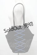 Moi-meme-Moitie / 編み上げ棺トートバッグ  黒ｘ青 S-25-08-28-1028-MO-BG-HR-ZS