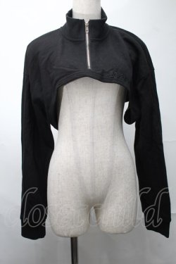 画像1: NieR Clothing / ショートZIPボレロ  黒 S-25-08-28-009-PU-BL-HR-ZS