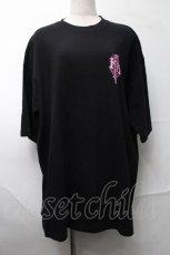 画像1: KRY CLOTHING / 「悲哀感」5分袖BIGTシャツ  黒ｘピンク S-25-08-28-010-EL-TS-HR-ZT366 (1)
