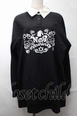 画像1: NieR Clothing / バイカラープリント長袖プルオーバー  黒ｘ白 S-25-08-28-012-PU-TO-HR-ZS
