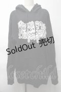 NieR Clothing / プリントフード付きプルオーバー  黒 S-25-08-28-016-PU-TO-HR-ZI