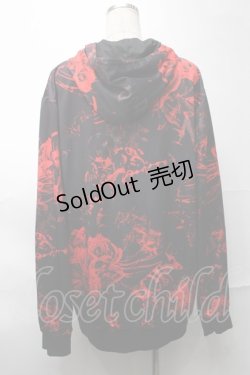 画像2: NieR Clothing / 転写ZIPパーカー  黒ｘ赤 S-25-08-28-021-PU-TO-HR-ZI