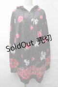 NieR Clothing / 転写ZIPパーカー  黒 S-25-08-28-022-PU-TO-HR-ZI