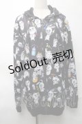 NieR Clothing / 転写ZIPパーカー  黒 S-25-08-28-023-PU-TO-HR-ZI