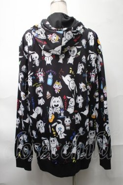 画像2: NieR Clothing / 転写ZIPパーカー  黒 S-25-08-28-023-PU-TO-HR-ZS